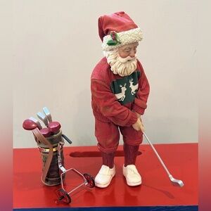 Vintage Clothtique Possible Dreams Playing Through Golfing Golfer Santa 15066